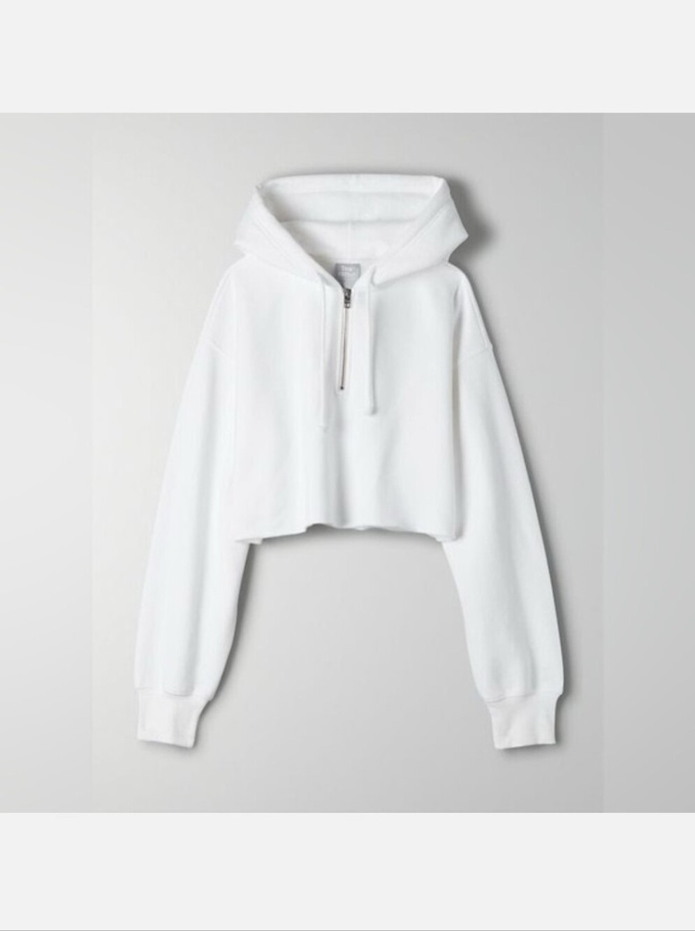 Aritzia Tna Cozy Fleece Boyfriend Cropped 1/4 Zip Hoodie Small